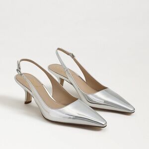 Sam Edelman Bianka Slingback Pump, Soft Silver, Size 8.5M or 8 1/2 Medium
